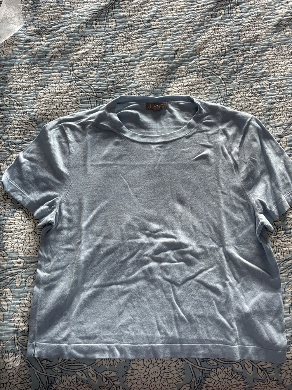 J. Crew Pale Blue Short Sleeve Crewneck Tee Size Large